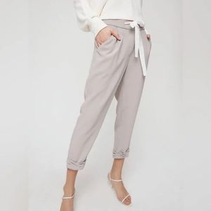 Wilfred Allant Pant Cropped linen pant soft grey size US 6 Aritzia